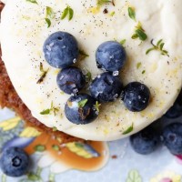 A Messy, Hopeful Path / Ginger & Lemon Panna Cotta with Blueberries and Thyme